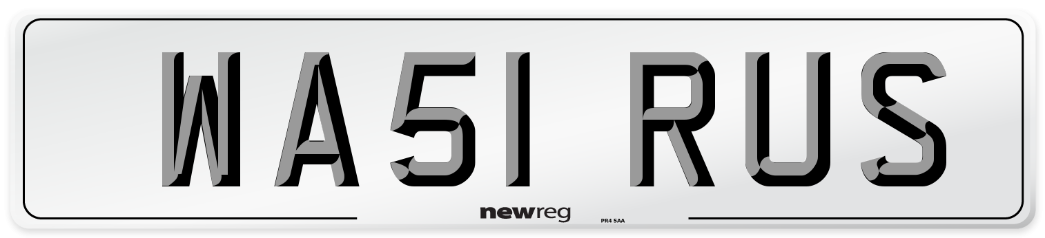 WA51 RUS Number Plate from New Reg